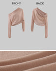 Hydrae Sheer Off-Shoulder Slouchy Knit Sweater