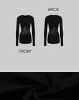Low pixel Lace Panel Slim-Fit Knit Long Sleeve Top
