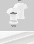 ROVENTE Vintage Car Graphic Baby Tee with Fitted Silhouette and Printed Text