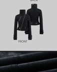 Rase le sol Fitted Leather Jacket & Flared Pants Set - PINKPARKS