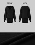 IAMXIAA Deep V Relaxed Longline Knit Sweater