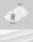 WARDEN EDGE Cropped Dog Graphic Tee with Vintage Street Edge - PINKPARKS
