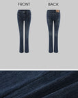 WARDEN EDGE Washed Blue Slim Straight-Leg Denim Pants with Angled Tabs & Contrast Stitching
