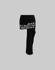 WARDEN EDGE Asymmetrical Text Print Skirt - PINKPARKS