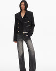 0122stepll High Collar Cropped Military Jacket