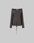 IAMXIAA Sweat-shirt oversize à épaules dénudées et cordon de serrage