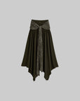 DOINDULGE Draped Wrap Waist Maxi Skirt