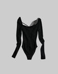 DOINDULGE Cutout Lace Detail Long Sleeve Top