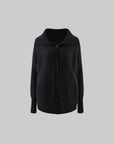 WARDEN EDGE Cable-Knit Oversized Collar Cardigan
