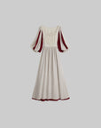 DOINDULGE Square Neck Puff Sleeve Maxi Dress