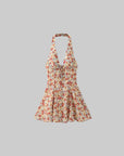 DreamyNerd Floral Halter Backless Mini Dress - PINKPARKS