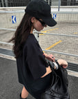 0122stepll スキ2000オーバーサイズグラフィックTシャツ