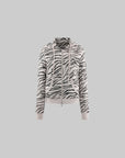 WARDEN EDGE Zebra Print Zip-Up Hoodie
