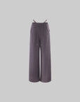 WARDEN EDGE Minimal Zip Hoodie & Camisole & Wide Leg Pants Three Piece Set