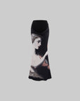 0122stepll Renaissance Portrait Print Draped Maxi Skirt