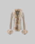 Hydrae Haut cardigan ajusté en maille côtelée avec garniture en peluche