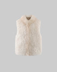 WARDEN EDGE Ivory Fox Fur Shawl Collar Vest