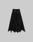 DOINDULGE Hand-Braided Belt Crinkled Maxi Skirt