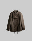 DOINDULGE Asymmetric Wool-Blend Structured Jacket
