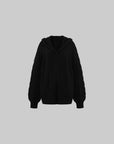 Rase le sol Oversized Cable Knit Hoodie Cardigan
