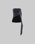 0122stepll Ensemble haut tube drapé asymétrique & jupe longue