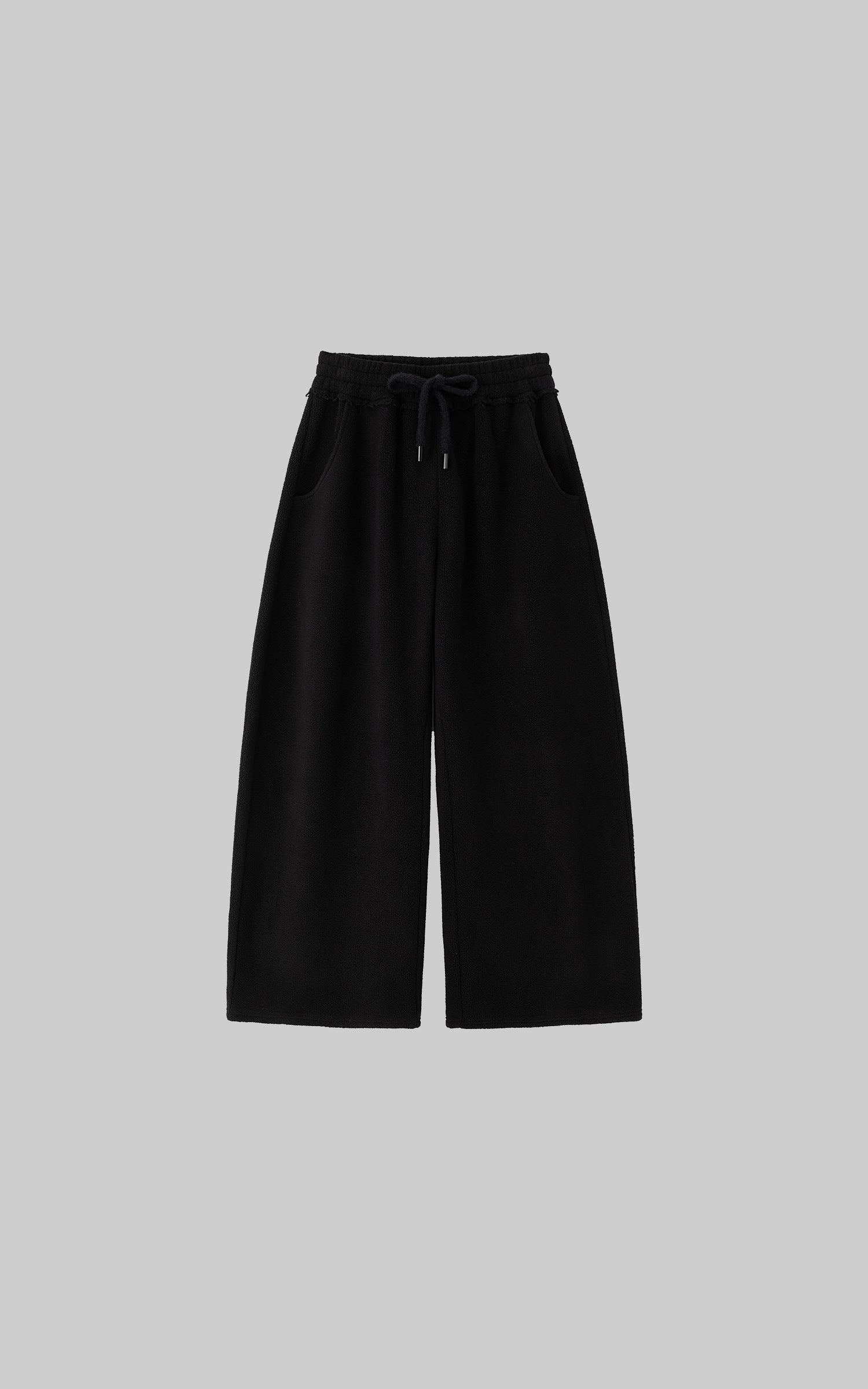 IAMXIAA Fleece Wide-Leg Sweatpants with Drawstring Waist