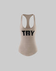WARDEN EDGE TRY Graphic Racerback Knit Tank Top