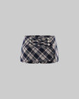 0122stepll Plaid Cropped Top & Mini Skirt Set