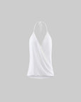 0122stepll Haut halter drapé blanc