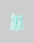IAMXIAA Mint Chiffon Ruched Babydoll Cami Top