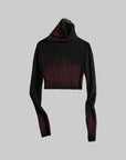 DOINDULGE Sheer Textured Long Sleeve T-Shirt