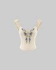 Hydrae Haut corset paysanne froncé brodé