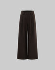 ROVENTE Pinstripe Wide-Leg Trousers with Pleated Front and Tailored Waist