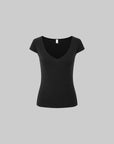 IAMXIAA Soft Fit V-Neck Cap Sleeve Tee