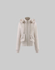 Rase le sol Fur-Trimmed Sculpted Hooded Jacket