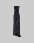 0122stepll Robe maxi drapée sans bretelles à découpes