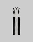 DOINDULGE Contrast Panel Fitted Maxi Dress