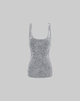 ROVENTE Sequin Fitted Tank Top