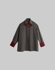 DOINDULGE Checked Rose Detail Loose Shirt