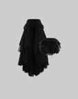 Rase Le Sol Sheer Layered Corset Top & Asymmetric Ruffle Skirt Set