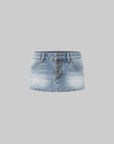 IAMXIAA Low Rise Washed Denim Skort