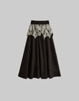 DOINDULGE Layered Fragment Texture Wool Maxi Skirt