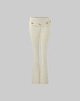 DreamyNerd Rosette Flared Knit Pants - PINKPARKS