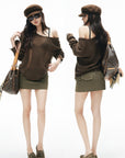 IAMXIAA Military Button Low-Rise Mini Skirt