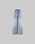 0122stepll Vintage Wash Wide-Leg Denim Pants