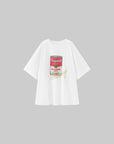 WARDEN EDGE Oversized Graphic T-Shirt with Soup Can Print