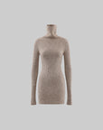 WARDEN EDGE リブ編みウールブレンドタートルネックニットドレス