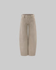 ROVENTE Low-Rise Suede-Look Wide-Leg Pants with Angled Front Pockets