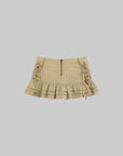 DreamyNerd Ruffle Hem Lace-Up Mini Skirt - PINKPARKS