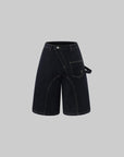 WARDEN EDGE Raw Structure Wide Denim Shorts